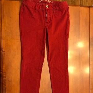 American Eagle size 4 red jeggings